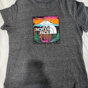 The North Face Gray Tee with Colorful Graphic